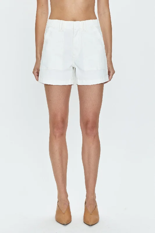 Marissa High Rise Utility Short - White