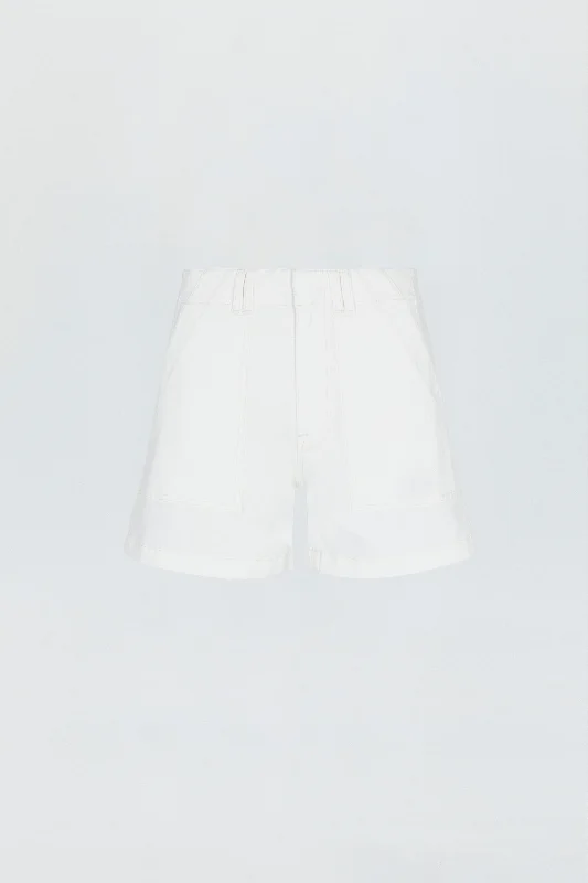 Marissa High Rise Utility Short - White