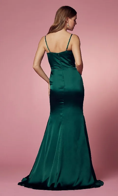 Simple Long Classic Prom Dress with Cowl V-Neck