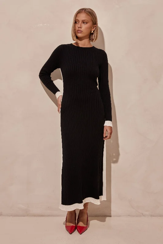 Ophelia Knit Maxi Dress (Black)