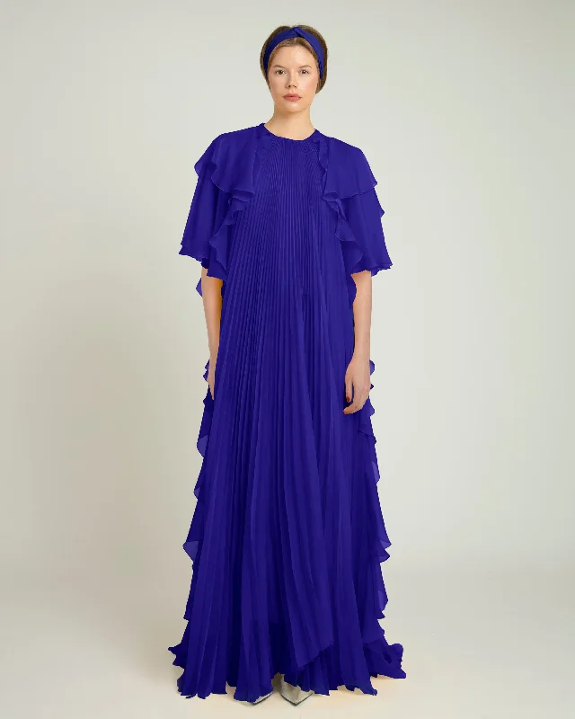 Pleated Royal Blue Kaftan