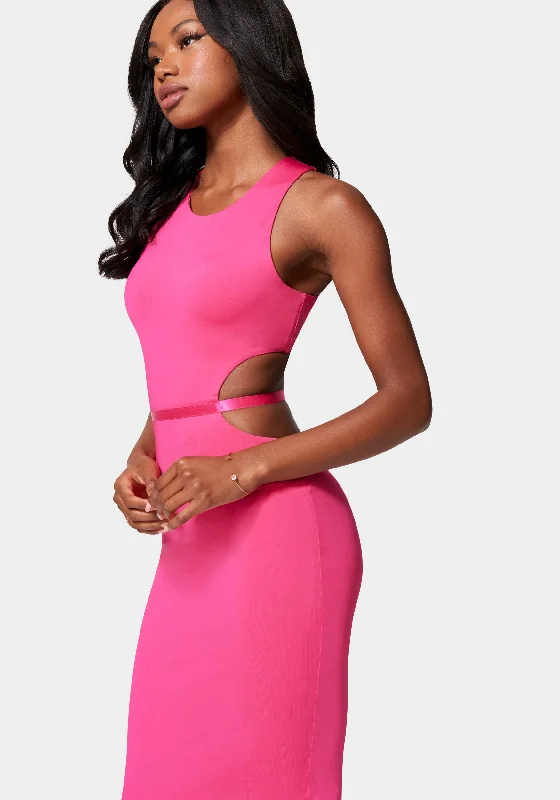 Slinky Side Cutout Midi Dress