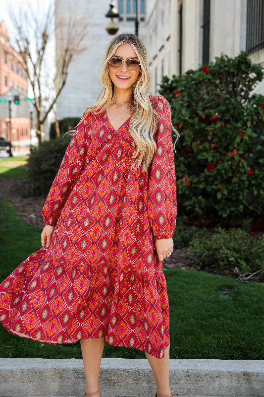 FINAL SALE - Sunny Demeanor Orange Midi Dress