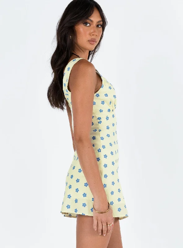 Cordero Mini Dress Yellow Floral