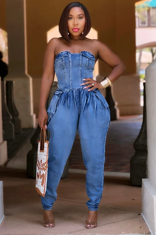 Erika Simply Chic Baggy Denim Jumpsuit