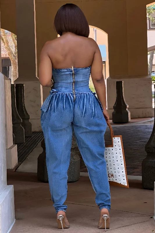 Erika Simply Chic Baggy Denim Jumpsuit