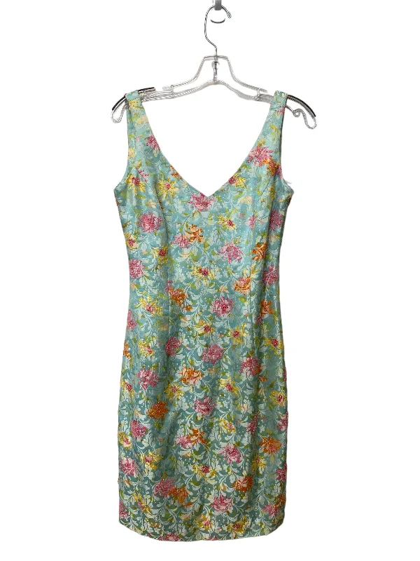 Floral Print Dress Casual Midi Carmen Marc Valvo, Size 6