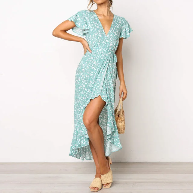 Floral Print Long Beach Dress