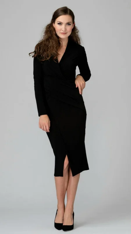 Joseph Ribkoff V Neck Long Sleeves Dress