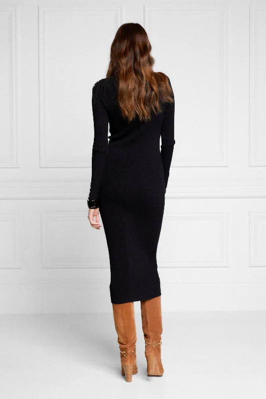 Kensington Midi Jumper Dress (Black)