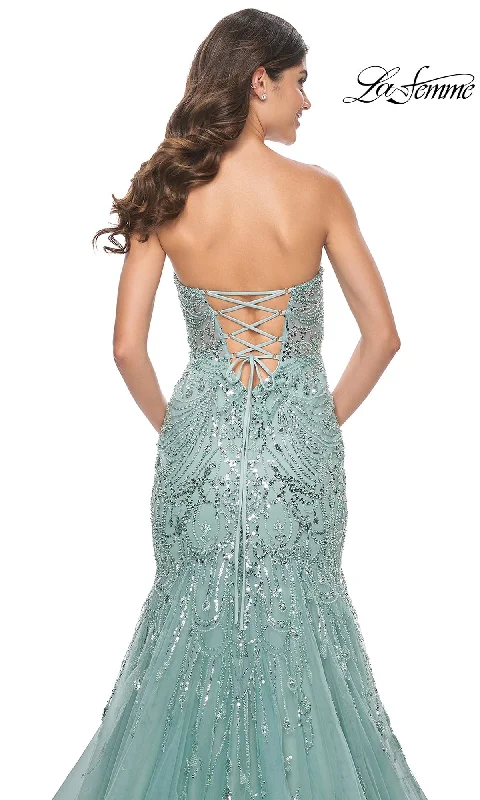 La Femme Strapless Long Mermaid Prom Dress 32053