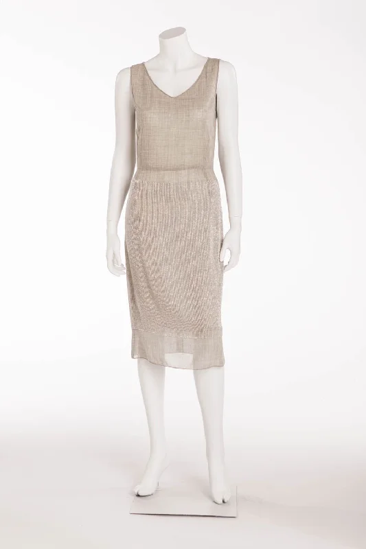 Marc Jacobs - Gray Sleeveless Beaded Long Dress - US 4