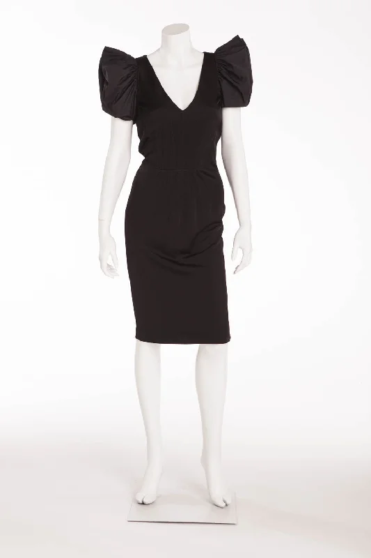 Roberto Cavalli - Black Dress with Puff Sleeves - IT 42