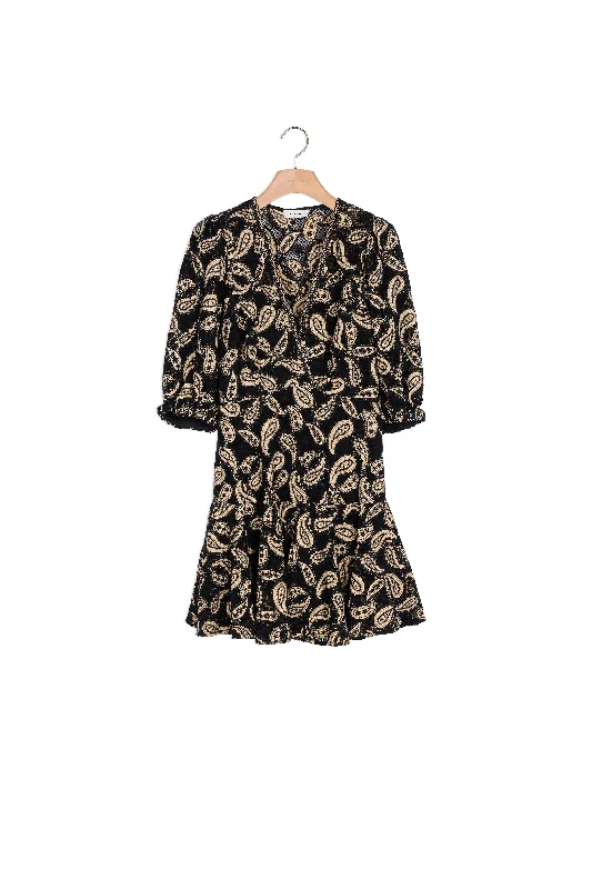 Robe courte en guipure motifs paisley