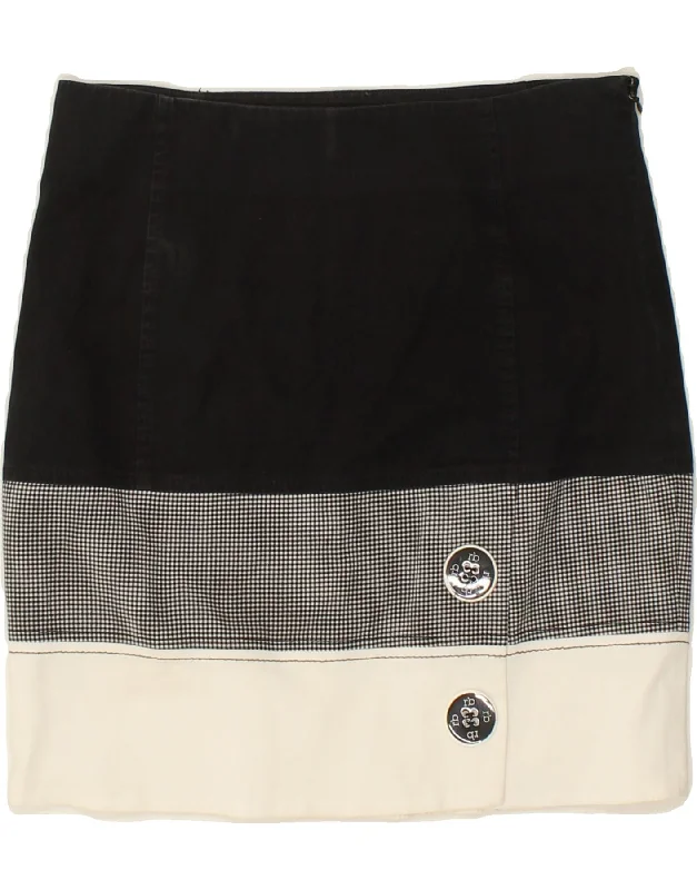 ROCCOBAROCCO Womens Mini Skirt W28 Medium Black Colourblock