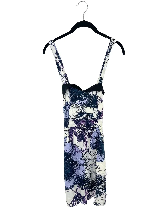 Abstract Printed Mini Dress - Size 0/2