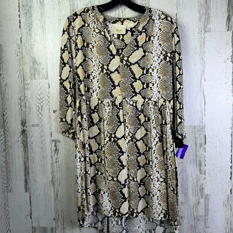 Snakeskin Print Dress Casual Midi Maeve, Size S