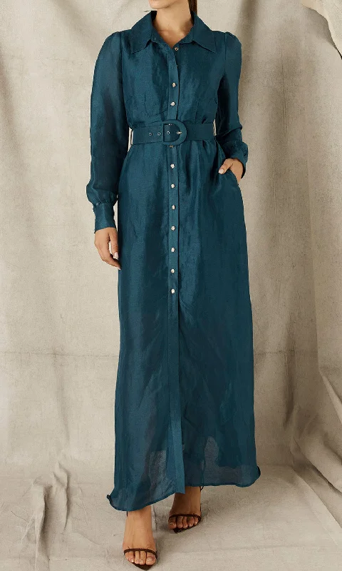 Sofia Irina Maxi Shirt Dress - Sailor Blue