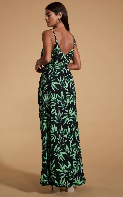 Sookie Slip Dress in Tropic Green on Black