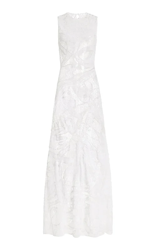 Tati Crochet Dress in White Cotton