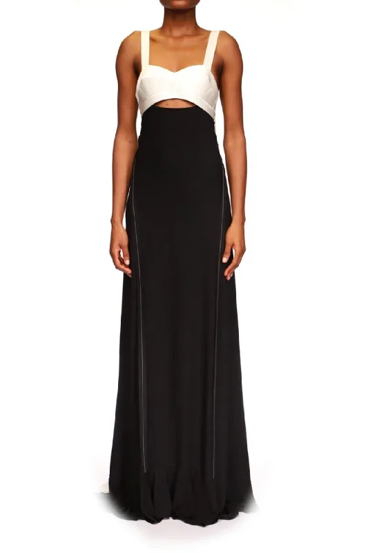 Victoria Beckham Bra Detail Maxi Dress - Black