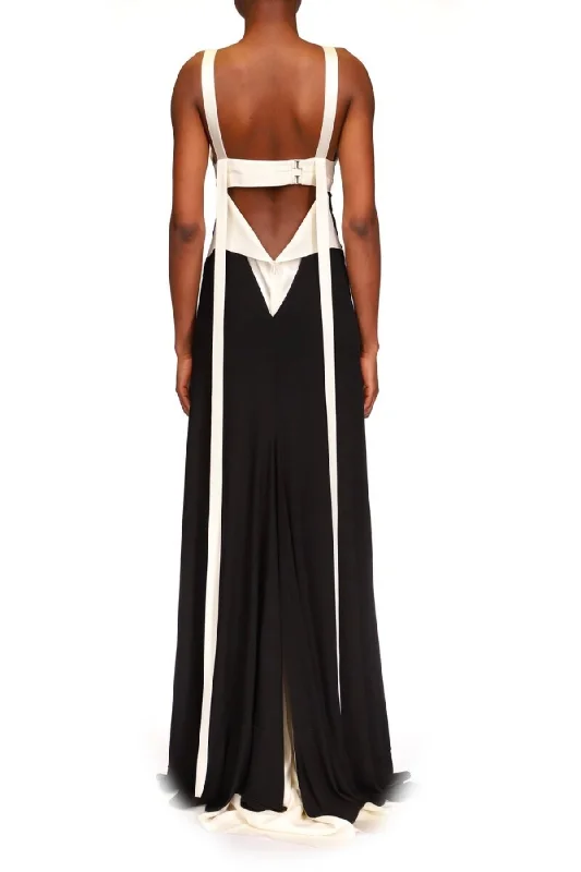 Victoria Beckham Bra Detail Maxi Dress - Black