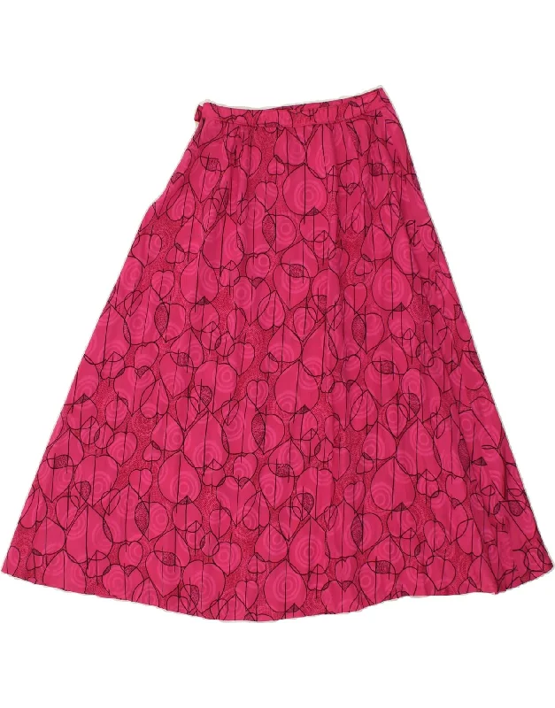 VINTAGE Womens Abstract Pattern A-Line Skirt W26 Small  Pink