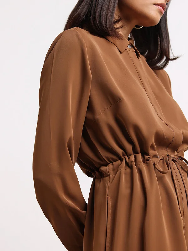 Wardrobe Brown Shirt Dress