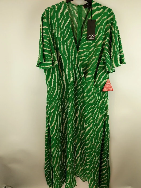 AX Paris Green Zebra Print Midi Wrap Dress Size UK 24 **** V267