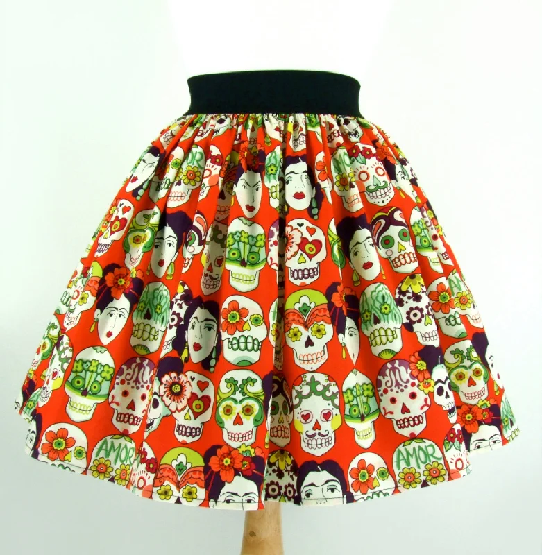 Frida Day of the Dead Skulls Skirt #S-AP853