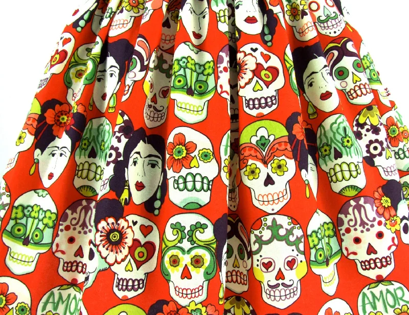 Frida Day of the Dead Skulls Skirt #S-AP853