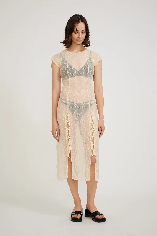 Mariposa Lace Midi Dress Cloud