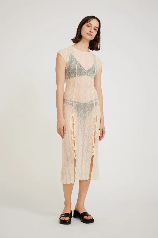 Mariposa Lace Midi Dress Cloud