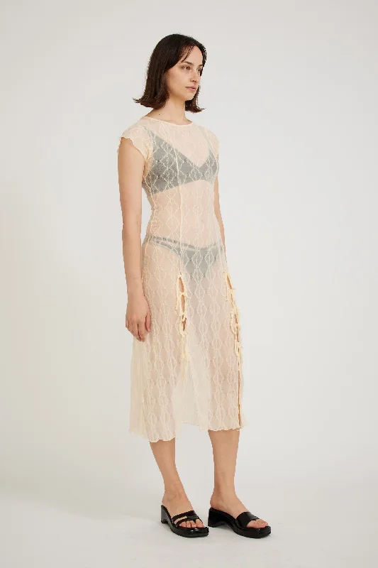 Mariposa Lace Midi Dress Cloud