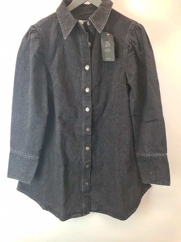 NA-KD Black Denim Shirt Dress Size UK 16 **** V155