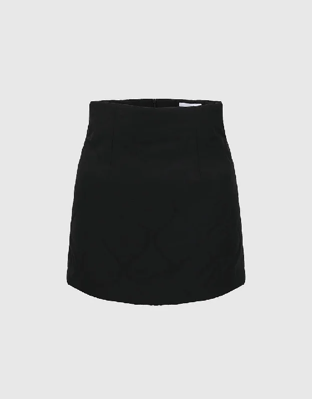 Quilted Mini A-Line Skirt