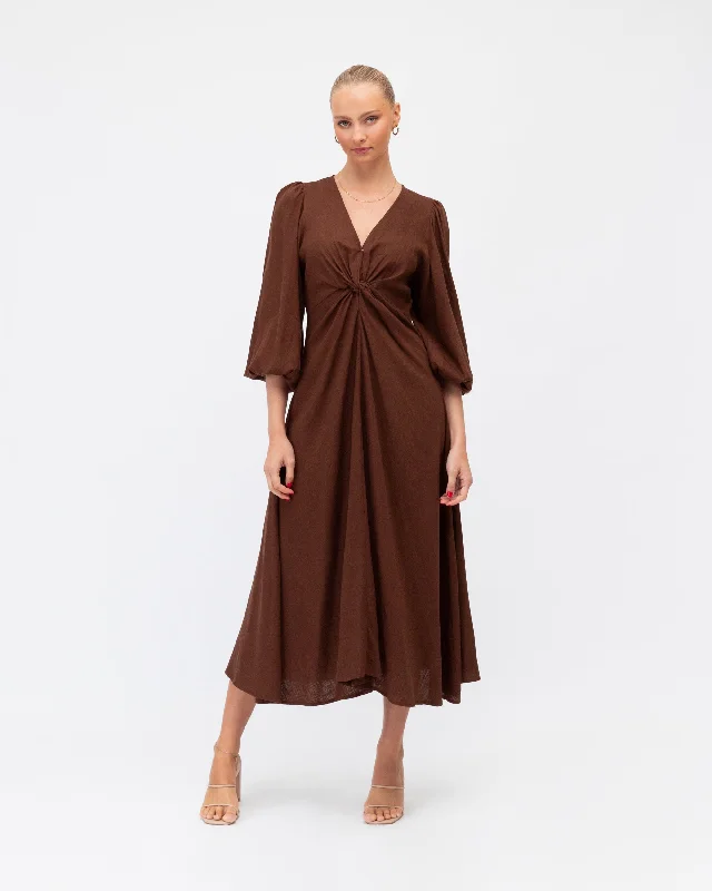 White Closet Chloe Dress Chocolate