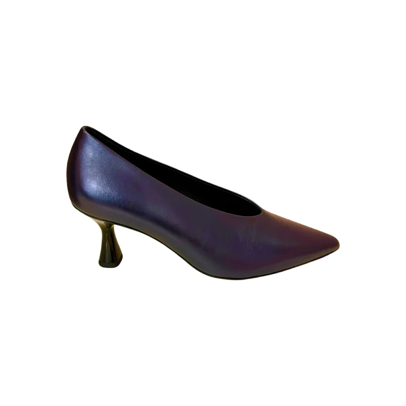 106001 Petrol Sculptured Heel Pump