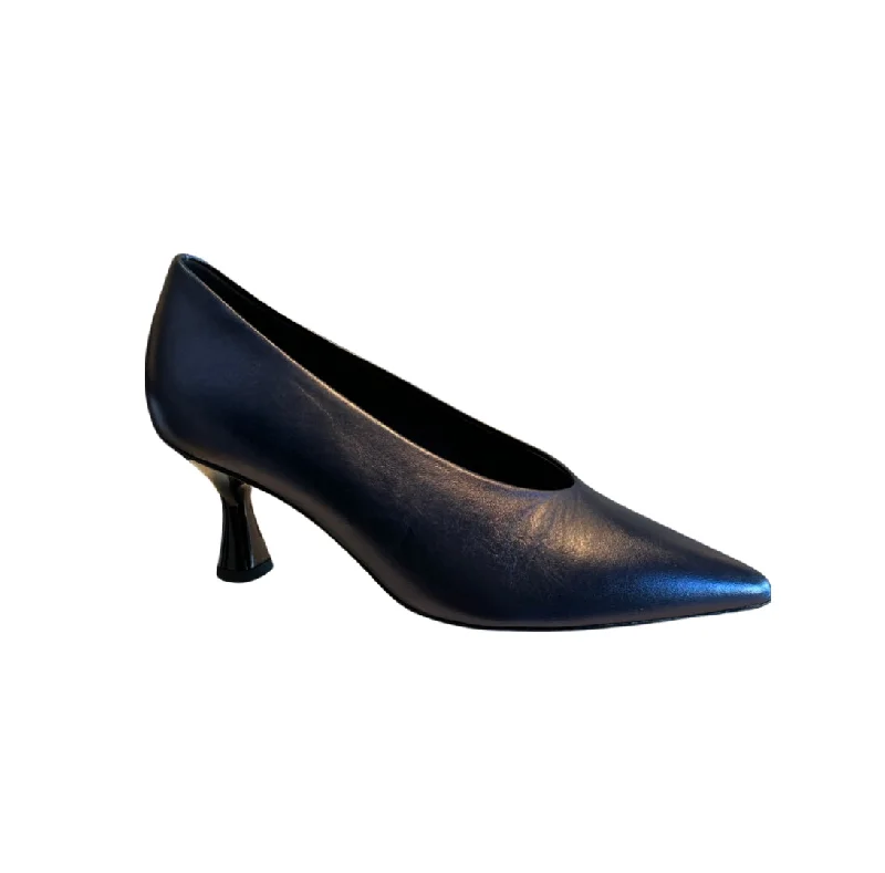 106001 Petrol Sculptured Heel Pump