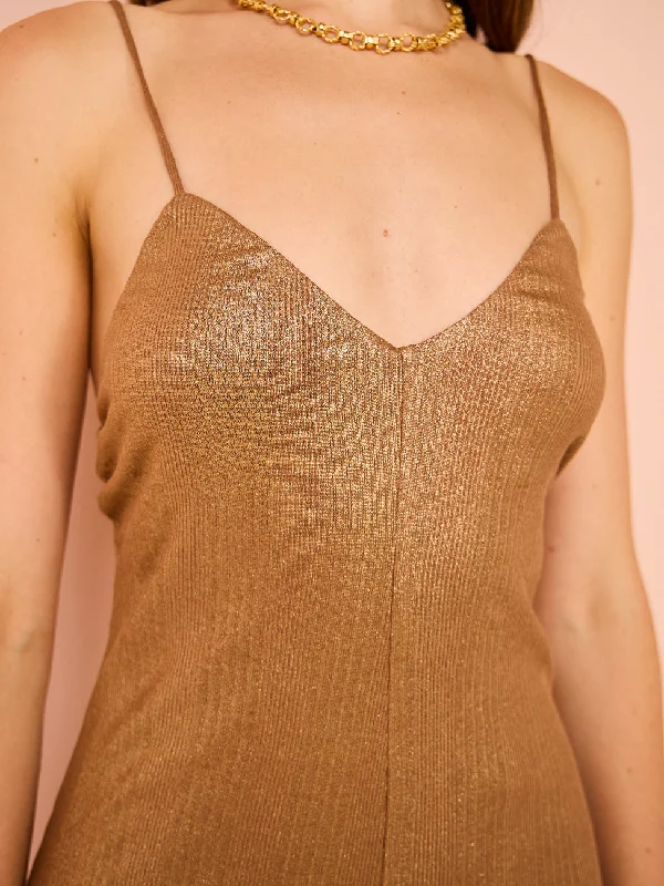 Auteur Milou Slip Dress in Gold