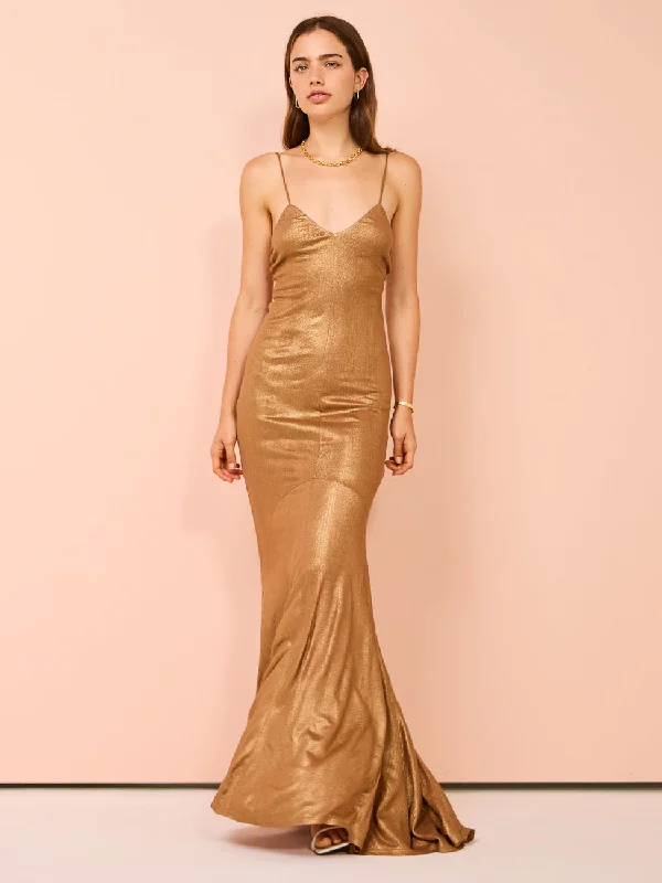 Auteur Milou Slip Dress in Gold