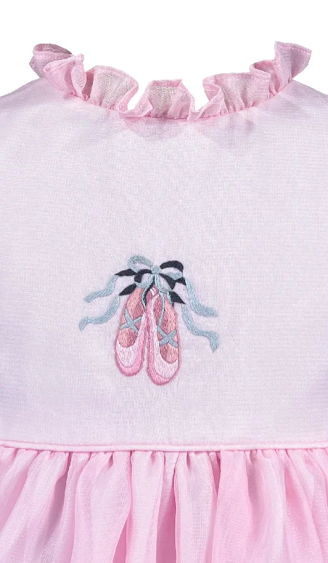 Ballet Slippers Pink Embroidered Dress