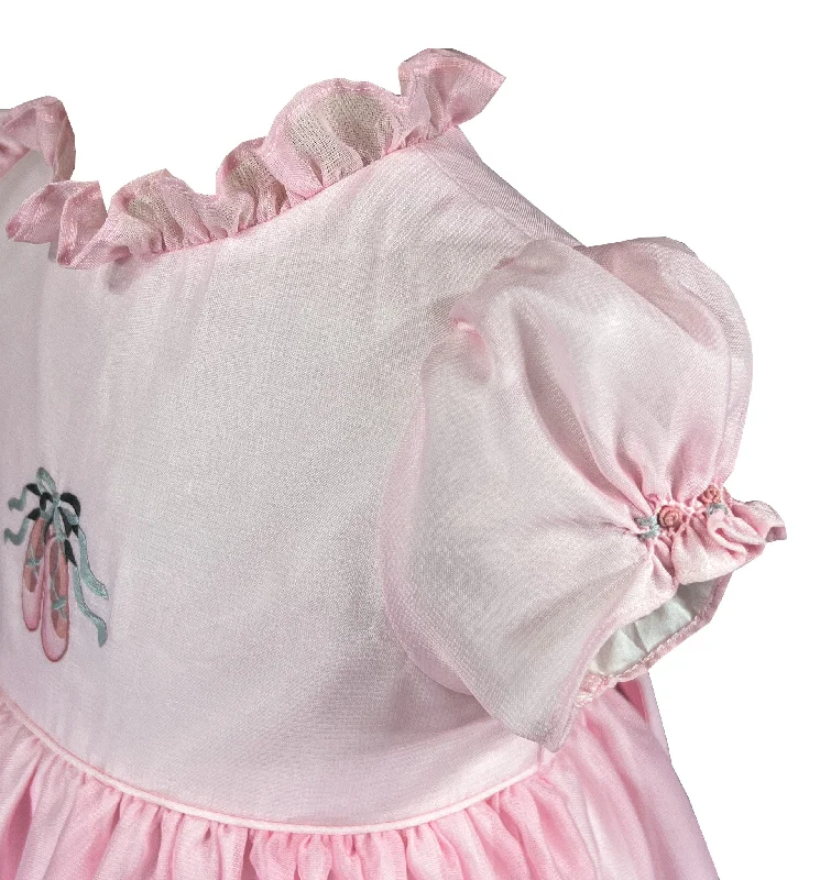 Ballet Slippers Pink Embroidered Dress