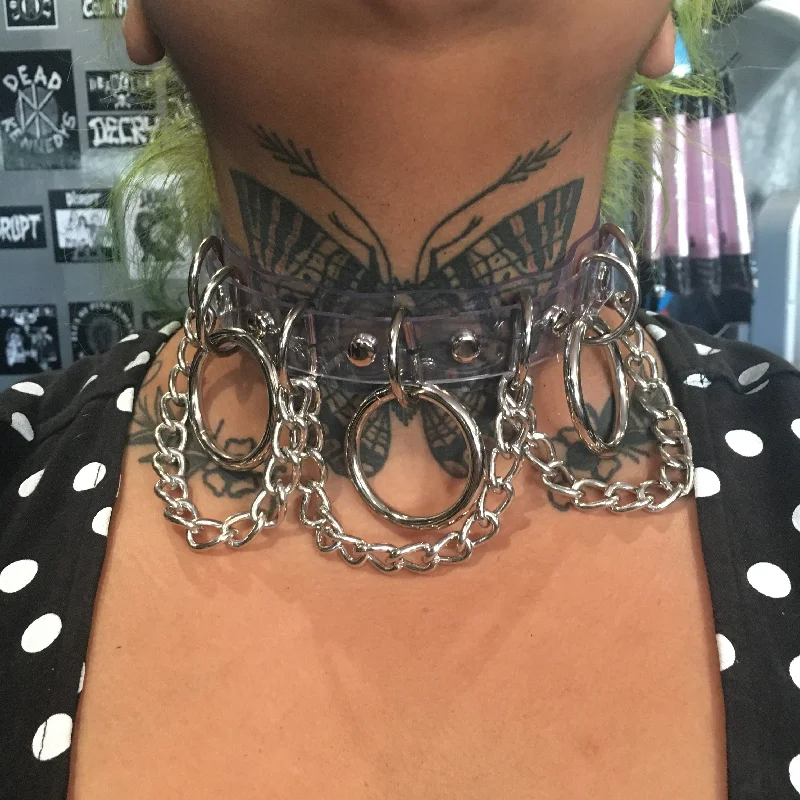 Clear Vegan Bondage Chain Choker