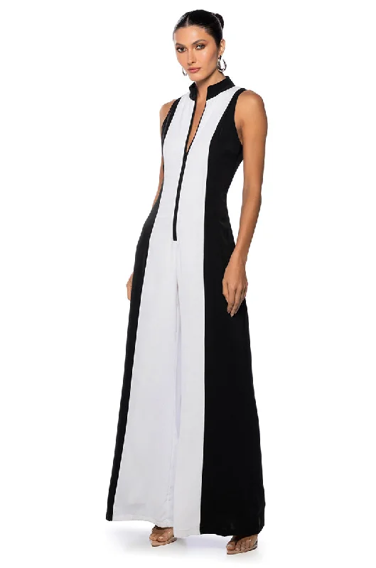 ERYN PANELED SLEEVELESS JUMPSUIT