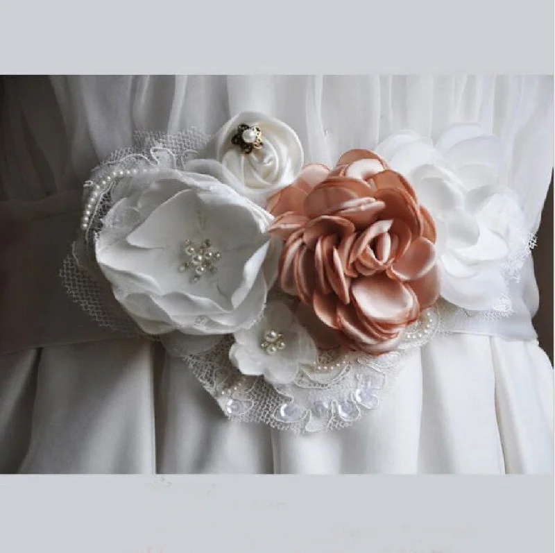 Flowers Wedding Sash Bridal Belts,Satin Ribbon Sash,Bridesmaid Sash/Belt BS7