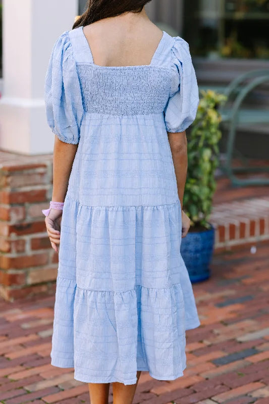 Girls: Think About It Light Blue Midi Dress