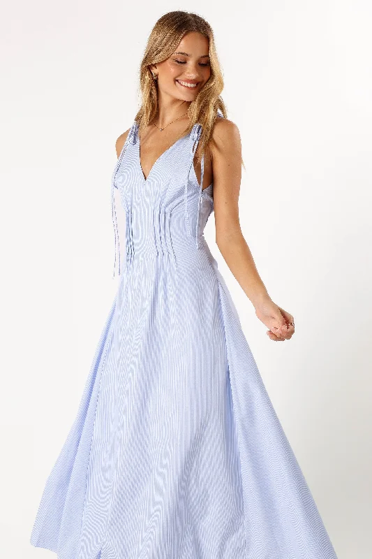 Jaynie Maxi Dress - Blue Stripe