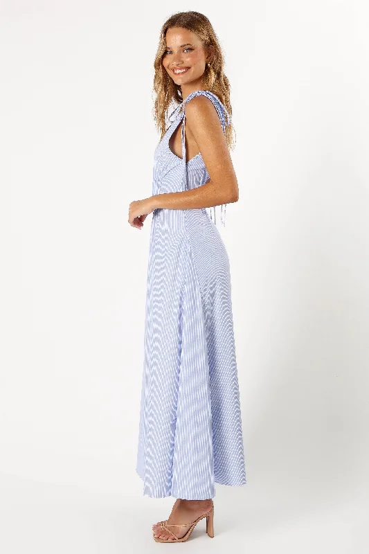 Jaynie Maxi Dress - Blue Stripe