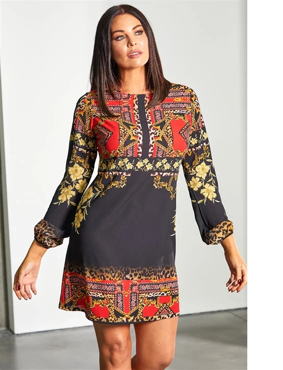 Jess Multi Print Shift Dress